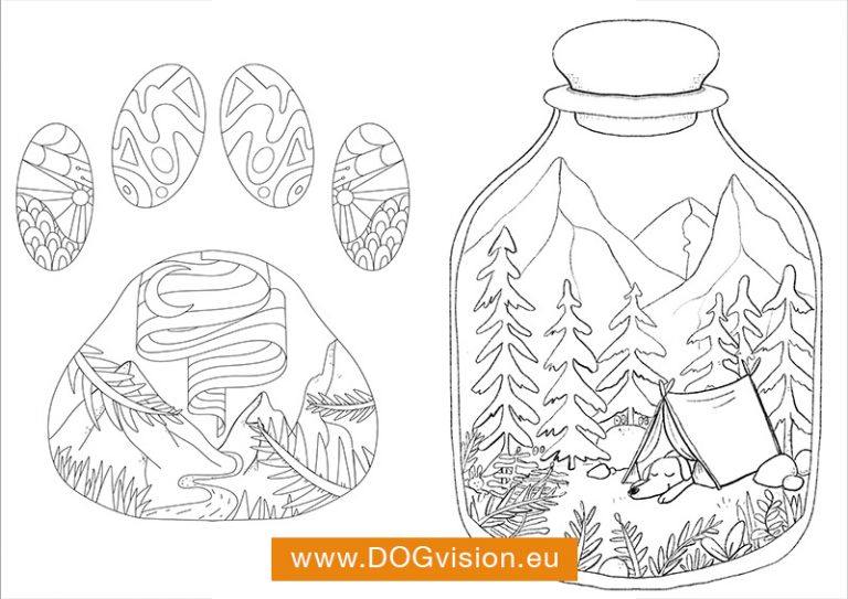 DOGvision free coloring pages with dog theme, www.DOGvision.eu